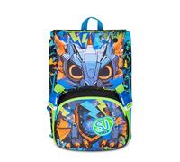 SJ GANG STYLE JAM GANG Mochila escolar extensible grande, negra, mochila con divisor interior, bolsillo superior con ojos LED, bolsillo para botella, 24 L, mochila escolar primaria, niño, Negro