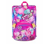 SJ GANG STYLE JAM GANG Mochilas Escolares Niña, Mochila Escolar Extensible Grande Fucsia, Mochila con Divisor Interior, Bolsillo Superior con Parches Reposicionables, Bolsillo para Botella, 24 L