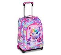 SJ GANG STYLE JAM GANG Trolley Escolar Fijo, Fucsia, 2 en 1, Doble Uso, Trolley y Mochila, Mochila Escolar Primaria, niña, Fucsia, Talla única, Moderno