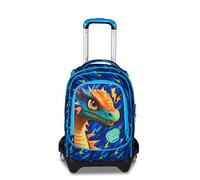 SJ GANG STYLE JAM GANG Trolley escolar Jack 3 ruedas Dragon Glide, azul, 3 en 1, mochila triple uso con carro desenganchable, 33 L, mochila escolar primaria, mochila niño, turquesa, Talla única