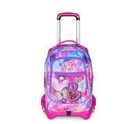 SJ GANG STYLE JAM GANG Trolley escolar Jack 3 ruedas, fucsia, 3 en 1, mochila triple uso con carro desenganchable, 33 L, mochila escolar primaria, mochila niña, fucsia, Talla única