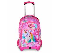 SJ GANG STYLE JAM GANG Trolley escolar Jack 3 ruedas, fucsia, 3 en 1, mochila triple uso con carro desenganchable, 33 L, mochila escolar primaria, mochila niña