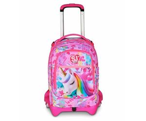 SJ GANG STYLE JAM GANG Trolley escolar Jack 3 ruedas, fucsia, 3 en 1, mochila triple uso con carro desenganchable, 33 L, mochila escolar primaria, mochila niña