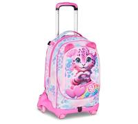 SJ GANG STYLE JAM GANG Trolley escolar Jack 8 ruedas HEART BUDDY GIRL, Rosa, 34L, Desmontable, Uso Mochila, Cross-over System, Correas retráctiles, Bolsillo portabotellas, Elementales y medianas, Niña