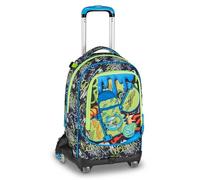SJ GANG STYLE JAM GANG Trolley Jack 8 ruedas SOFT POUCH BOY, Negro, 34L, Desmontable, Crossover System, 3 en 1, Correas retráctiles, Bolsillo frontal con mini mochila, Escuela primaria, Niño