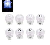 SJ@JX 8 PCS Arcade Game LED Push Buttons with Cherry MX Microswitch Logo X Y Start Select for PC MAME Raspberry Pi
