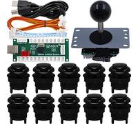 SJ@JX Arcade - Controlador de juegos DIY Kit Microswitch Button 4&8 Way Joystick Zero Delay USB Encoder Fighting Stick Handles Console for PC MAME Raspberry Pi Retropie