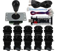 SJ@JX Arcade - Controlador de juegos DIY Kit Microswitch Button 4&8 Way Joystick Zero Delay USB Encoder Fighting Stick Handles Console for PC MAME Raspberry Pi Retropie