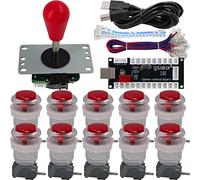 SJ@JX Arcade - Controlador de juegos DIY Kit Microswitch Button 4&8 Way Joystick Zero Delay USB Encoder Fighting Stick Handles Console for PC MAME Raspberry Pi Retropie