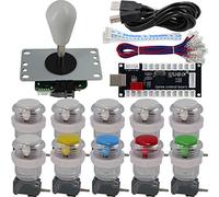 SJ@JX Arcade - Controlador de juegos DIY Kit Microswitch Button 4&8 Way Joystick Zero Delay USB Encoder Fighting Stick Handles Console for PC MAME Raspberry Pi Retropie