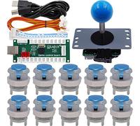 SJ@JX Arcade - Controlador de juegos DIY Kit Microswitch Button 4&8 Way Joystick Zero Delay USB Encoder Fighting Stick Handles Console for PC MAME Raspberry Pi Retropie