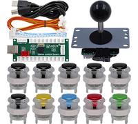 SJ@JX Arcade - Controlador de juegos DIY Kit Microswitch Button 4&8 Way Joystick Zero Delay USB Encoder Fighting Stick Handles Console for PC MAME Raspberry Pi Retropie