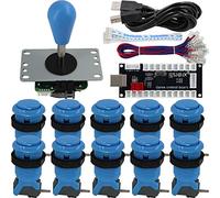 SJ@JX Arcade - Controlador de juegos DIY Kit Microswitch Button 4&8 Way Joystick Zero Delay USB Encoder Fighting Stick Handles Console for PC MAME Raspberry Pi Retropie