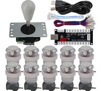 SJ@JX Arcade - Controlador de juegos DIY Kit Microswitch Button 4&8 Way Joystick Zero Delay USB Encoder Fighting Stick Handles Console for PC MAME Raspberry Pi Retropie