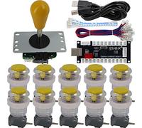 SJ@JX Arcade - Controlador de juegos DIY Kit Microswitch Button 4&8 Way Joystick Zero Delay USB Encoder Fighting Stick Handles Console for PC MAME Raspberry Pi Retropie