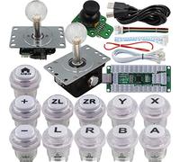 SJ@JX Arcade Game Controller 3D Gamepad Analog Stick Sensor Fly Joystick Microswitch MX LED Button USB Encoder Light Cable for PC PS3 Nintendo Switch Android Raspberry Pi