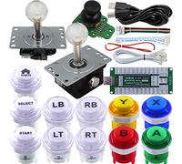 SJ@JX Arcade Game Controller 3D Gamepad Analog Stick Sensor Fly Joystick Microswitch MX LED Button USB Encoder Light Cable for PC PS3 Nintendo Switch Xbox 360 Android Raspberry Pi