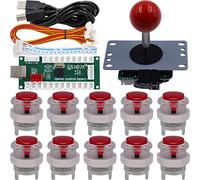 SJ@JX Arcade Game Controller DIY Kit Microswitch Button 4&8 Way Joystick Zero Delay USB Encoder Fighting Stick Handles Console for PC MAME Raspberry Pi Retropie