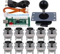 SJ@JX Arcade Game Controller DIY Kit Microswitch Button 4&8 Way Joystick Zero Delay USB Encoder Fighting Stick Handles Console for PC MAME Raspberry Pi Retropie
