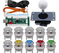 SJ@JX Arcade Game Controller DIY Kit Microswitch Button 4&8 Way Joystick Zero Delay USB Encoder Fighting Stick Handles Console for PC MAME Raspberry Pi Retropie