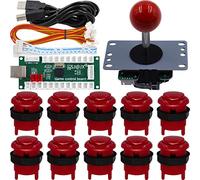 SJ@JX Arcade Game Controller DIY Kit Microswitch Button 4&8 Way Joystick Zero Delay USB Encoder Fighting Stick Handles Console for PC MAME Raspberry Pi Retropie