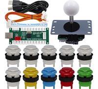 SJ@JX Arcade Game Controller DIY Kit Microswitch Button 4&8 Way Joystick Zero Delay USB Encoder Fighting Stick Handles Console for PC MAME Raspberry Pi Retropie