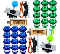 SJ@JX Arcade Game Controller USB Encoder 2 Player Gamepad Cherry MX Microswitch Button 8way Joystick for Nintendo Switch PC PS3 Retropie Raspberry Pi MAME