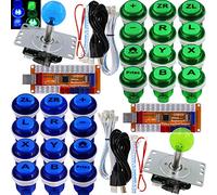 SJ@JX Arcade Game LED Controller Lamp USB Encoder 2 Player Gamepad Cherry MX Microswitch Light Button 8way LED Joystick for Nintendo Switch PC PS3 Retropie Raspberry Pi MAME