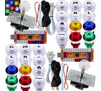 SJ@JX Arcade Game LED Controller Lamp USB Encoder 2 Player Gamepad Cherry MX Microswitch Light Button 8way LED Joystick for Nintendo Switch PC PS3 Retropie Raspberry Pi MAME