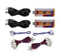 SJ@JX Arcade Game USB Encoder Zero Delay 2 Player Gamepad LED Button Joystick Controller for Nintendo Switch PC PS3 Retro Raspberry Pi MAME