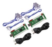 SJ@JX Controlador de Juego Arcade USB Encoder Zero Delay para 2 Jugadores con Botones para Joystick, compatible con PC, MAME, Raspberry Pi y Retro