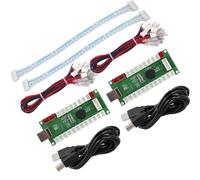SJ@JX Controlador de Juego Arcade USB Encoder Zero Delay para 2 Jugadores con Botones para Joystick, compatible con PC, MAME, Raspberry Pi y Retro