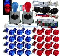 SJ@JX juego de arcada LED controlador lámpara USB codificador 2 reproductor gamepad botón de luz de microswitch 8way LED joystick para Nintendo Switch PC PS3 retropie Raspberry Pi MAME