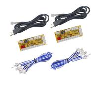 SJ@JX Placa codificador USB para 2 jugadores, kit de control de juego de retardo cero con botón y cables de joystick para RetroPie, PC, MAME, Raspberry Pi