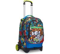 SJ Seven Boy Tigre - Mochila desmontable con 2 compartimentos, correas acolchadas para niña, escuela primaria + llavero silbato y 7 bolígrafos multicolor, multicolor, Medio, Clásico