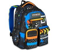 SJ Seven Mitama New Plus Cyberplay - Mochila escolar primaria, 30 L, súper capacidad, ergonómica, robusta, para niño, Negro, Talla única, Casual