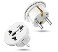 SJACXANM Adaptador de enchufe universal, 2 adaptadores de enchufe inglés, Reino Unido a Francia, Alemania, España, Austria, Países Bajos, Italia, para Europa, Reino Unido, Estados Unidos, Suiza, Japón