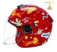 SJAPEX Casco De Motocicleta para Niños, Estilo Retro, Abierto, Ligero, con Visera, para Niños Y Niñas De 3 A 16 Años, Tamaño A, 48-58 Cm 4