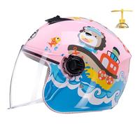 SJAPEX Casco De Motocicleta para Niños, Estilo Retro, Abierto, Ligero, con Visera, para Niños Y Niñas De 3 A 16 Años, Tamaño A, 48-58 Cm 3