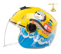 SJAPEX Casco De Motocicleta para Niños, Estilo Retro, Abierto, Ligero, con Visera, para Niños Y Niñas De 3 A 16 Años, Tamaño A, 48-58 Cm 2