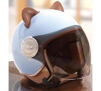 SJAPEX Casco Integral Retro para Niños Y Niñas, Homologado ECE, Casco Infantil Vintage 3/4, Cómodo Casco Infantil con Hebilla De Liberación Rápida 1,48~55cm