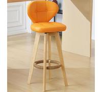 SJAPEX Juego De 2 Taburetes De Bar Giratorios De Altura De Mostrador, Taburetes Altos De Piel Sintética Tapizados con Respaldo Y Patas De Madera Maciza, Taburetes De Bar para Isla De Cocina Set 2H