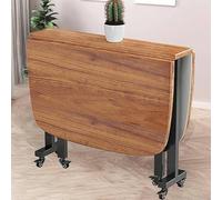 SJAPEX Mesa De Comedor Plegable De Madera para La Cocina, Mesa Plegable Rectangular Extensible, Mesa De Comedor con Hojas Plegables, con Ruedas Móviles, para Espacios Pequeños C,100 * 60cm