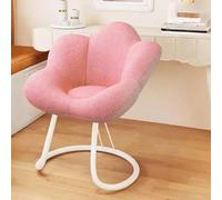 SJAPEX Sillón Moderno Y Creativo con Respaldo De Pétalos, Giratorio 360°, De Lana De Cordero, para Sala De Estar, Estudio Y Dormitorio. Pink,360 Rotation