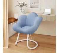 SJAPEX Sillón Moderno Y Creativo con Respaldo De Pétalos, Giratorio 360°, De Lana De Cordero, para Sala De Estar, Estudio Y Dormitorio. Blue,360 Rotation