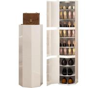 SJAPEX Zapatero Giratorio De 360°, Alto, Redondo Y Octogonal, con Base Giratoria para Guardar Cosas En El Armario, Sencillo Y Moderno, Ahorra Espacio En La Entrada. 2,9Tier-35cm