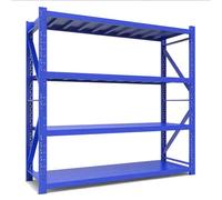 SJASD EstanteríA MetáLica De Almacenaje,EstanteríA Galvanizada De 4 Niveles para Garaje Trastero,Azul,63x40x20in