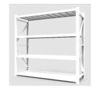 SJASD EstanteríA MetáLica De Almacenaje,EstanteríA Galvanizada De 4 Niveles para Garaje Trastero,Blanca,79x79x24in