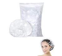 SJBAUTYO 100 PCS Disposable Hair Bath Shower Caps Larger and Thicker Waterproof Plastic Women Shower Caps For Spa Travel Home Use Hotel and Hair Salon