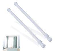 SJBAUTYO 2 Piezas Barra de Cortina Ajustable,32-40cm,Fijación Sin Taladro Sin Tornillo,Pequeñas Barras de Cortina Telescópicas,Adecuadas para Ventanas, Cocinas y Armarios,Blanco
